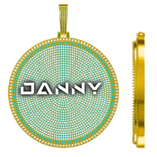 CUSTOM LETTER NECKLACE 3D BIG DISC