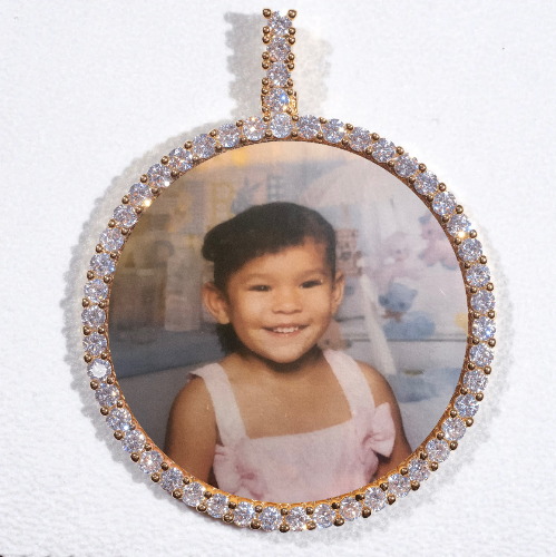 LARGE 3D CIRCLE CUSTOM PICTURE PENDANT