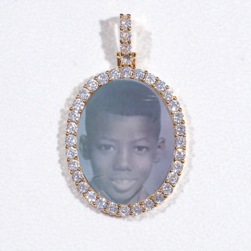 3D Oval Custom Picture Pendant