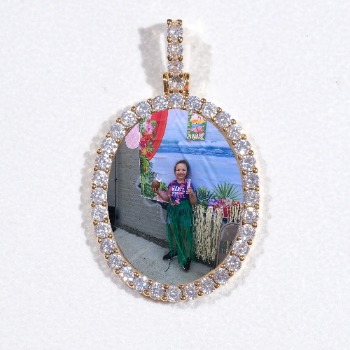 3D Oval Custom Picture Pendant
