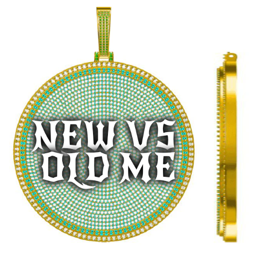 CUSTOM LETTER NECKLACE 3D BIG DISC