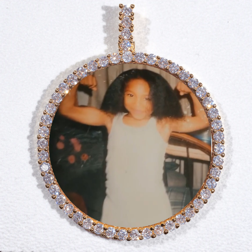 LARGE 3D CIRCLE CUSTOM PICTURE PENDANT