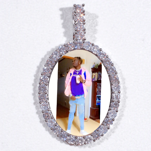 Large 3D Oval Custom Picture Pendant
