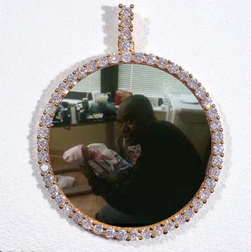 LARGE 3D CIRCLE CUSTOM PICTURE PENDANT