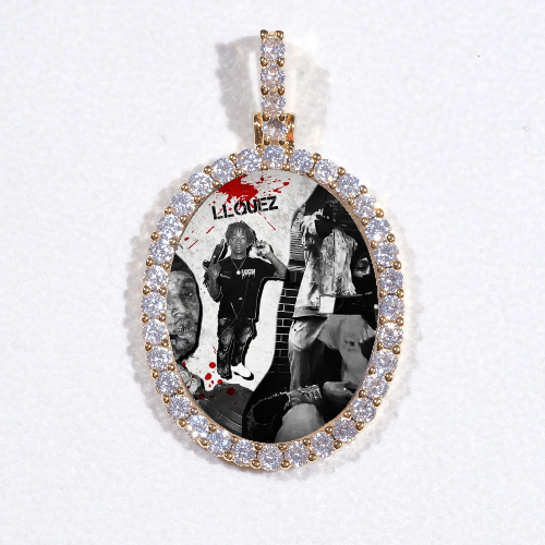 3D Oval Custom Picture Pendant