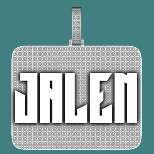 CUSTOM LETTER NECKLACE 3D BIG SQUARE