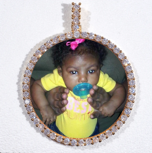 LARGE 3D CIRCLE CUSTOM PICTURE PENDANT