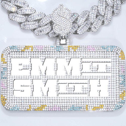CUSTOM LETTER NECKLACE 3D COLORFUL SQUARE