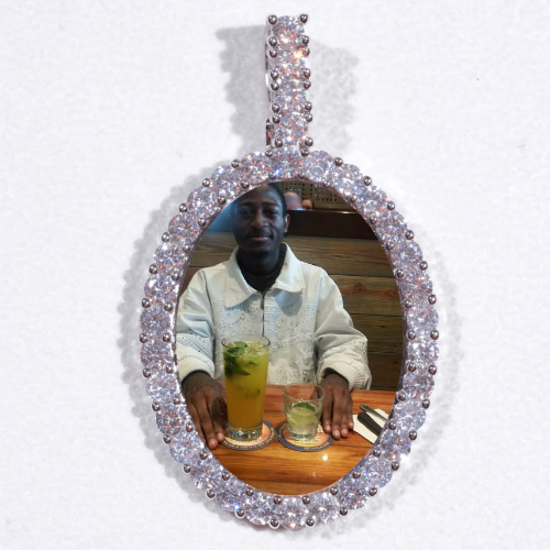 Large 3D Oval Custom Picture Pendant