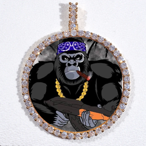 LARGE 3D CIRCLE CUSTOM PICTURE PENDANT