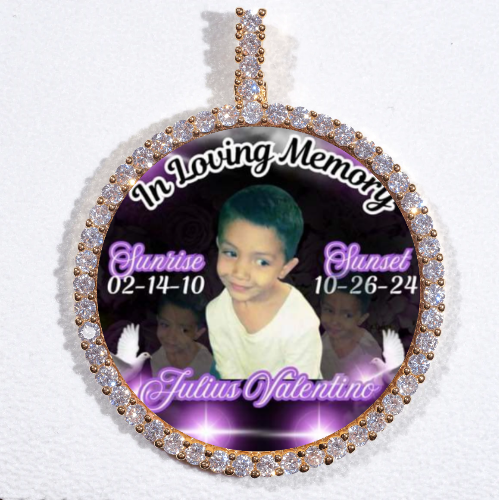 LARGE 3D CIRCLE CUSTOM PICTURE PENDANT