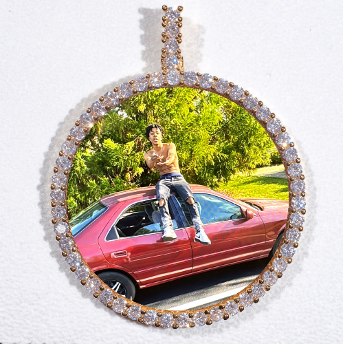 LARGE 3D CIRCLE CUSTOM PICTURE PENDANT