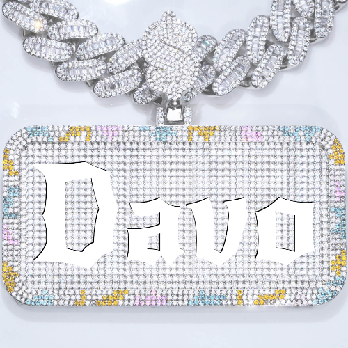 CUSTOM LETTER NECKLACE 3D COLORFUL SQUARE