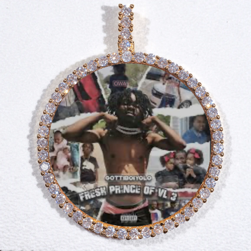 LARGE 3D CIRCLE CUSTOM PICTURE PENDANT
