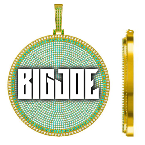 CUSTOM LETTER NECKLACE 3D BIG DISC