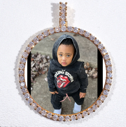 LARGE 3D CIRCLE CUSTOM PICTURE PENDANT