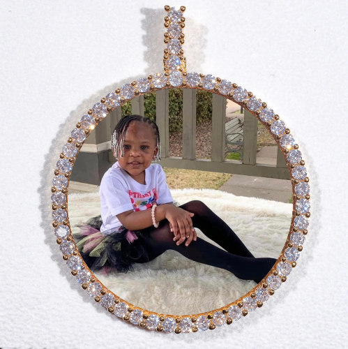 LARGE 3D CIRCLE CUSTOM PICTURE PENDANT