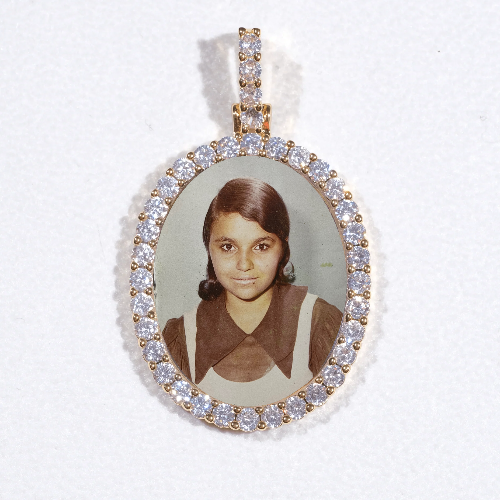 3D Oval Custom Picture Pendant