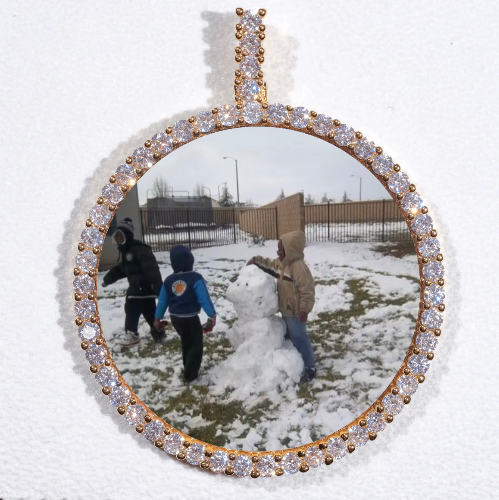 LARGE 3D CIRCLE CUSTOM PICTURE PENDANT