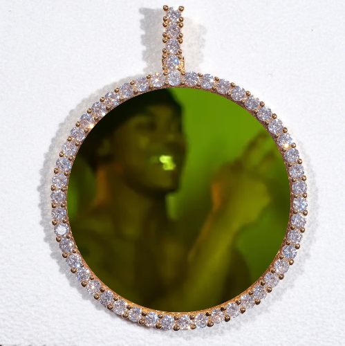 LARGE 3D CIRCLE CUSTOM PICTURE PENDANT