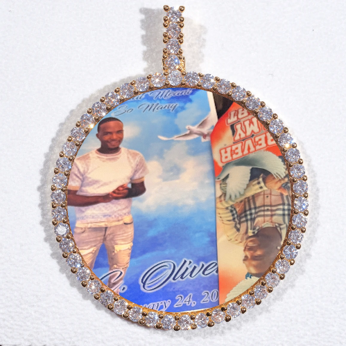LARGE 3D CIRCLE CUSTOM PICTURE PENDANT