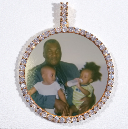 LARGE 3D CIRCLE CUSTOM PICTURE PENDANT