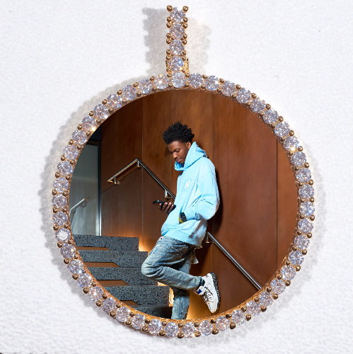LARGE 3D CIRCLE CUSTOM PICTURE PENDANT