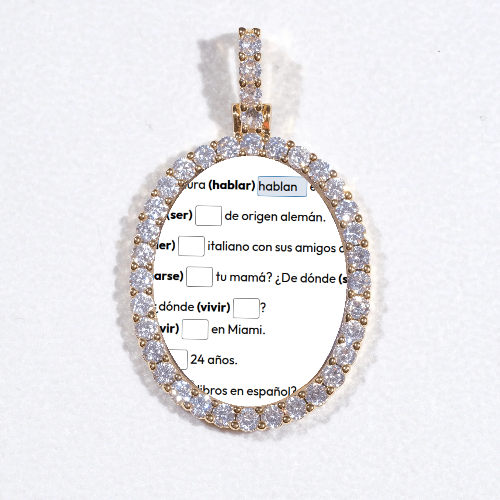 3D Oval Custom Picture Pendant