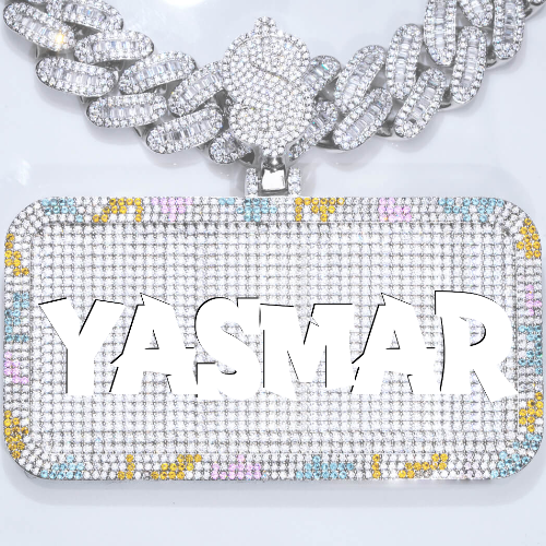 CUSTOM LETTER NECKLACE 3D COLORFUL SQUARE