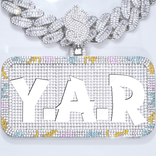 CUSTOM LETTER NECKLACE 3D COLORFUL SQUARE