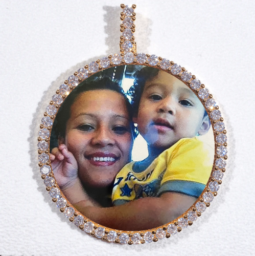 LARGE 3D CIRCLE CUSTOM PICTURE PENDANT