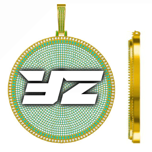 CUSTOM LETTER NECKLACE 3D BIG DISC