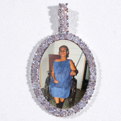 Large 3D Oval Custom Picture Pendant