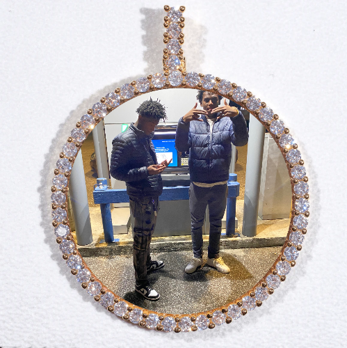 LARGE 3D CIRCLE CUSTOM PICTURE PENDANT