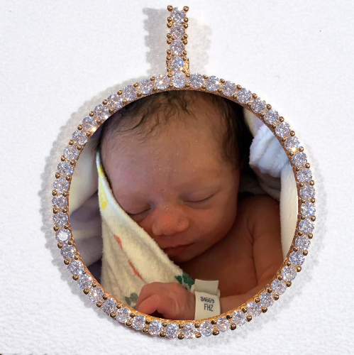 LARGE 3D CIRCLE CUSTOM PICTURE PENDANT