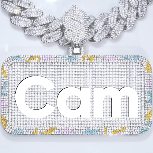 CUSTOM LETTER NECKLACE 3D COLORFUL SQUARE