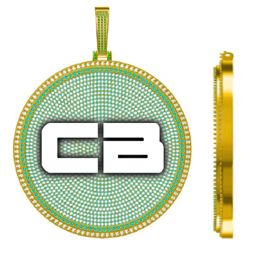 CUSTOM LETTER NECKLACE 3D BIG DISC