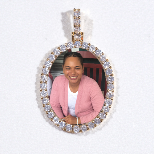 3D Oval Custom Picture Pendant