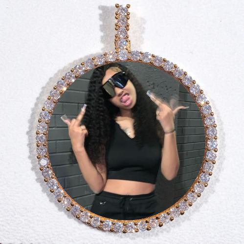 LARGE 3D CIRCLE CUSTOM PICTURE PENDANT
