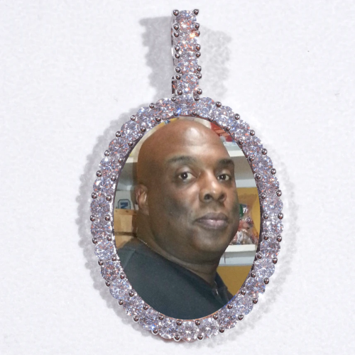 Large 3D Oval Custom Picture Pendant