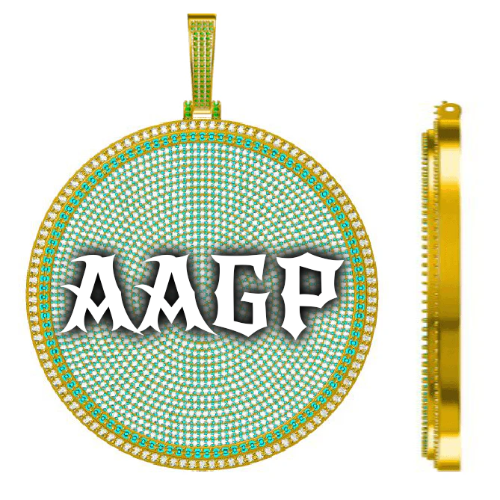 CUSTOM LETTER NECKLACE 3D BIG DISC