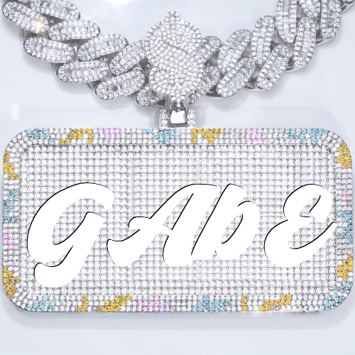 CUSTOM LETTER NECKLACE 3D COLORFUL SQUARE