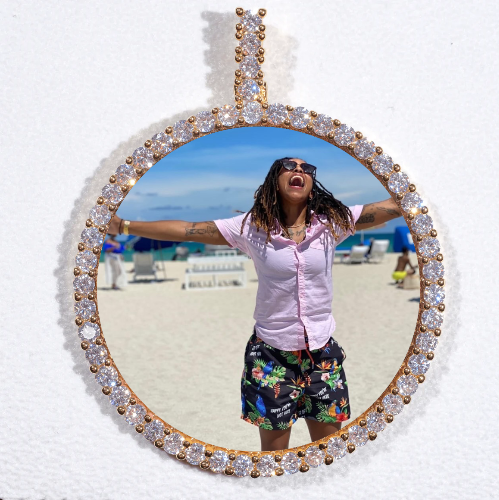 LARGE 3D CIRCLE CUSTOM PICTURE PENDANT