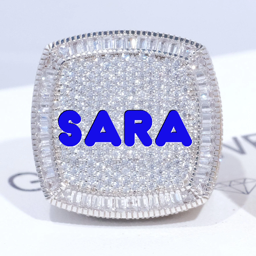 CUSTOM LETTER 3D ICED RING