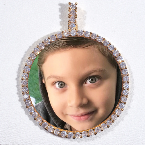 LARGE 3D CIRCLE CUSTOM PICTURE PENDANT