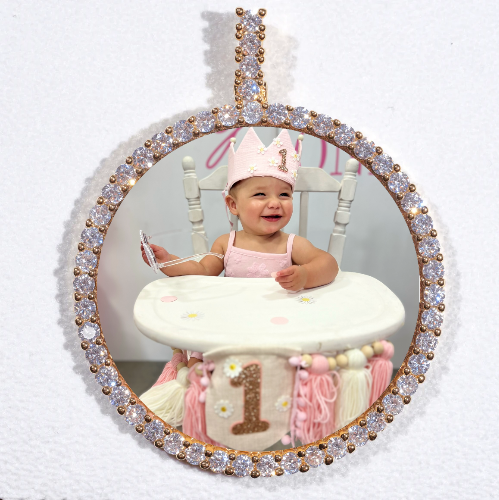 LARGE 3D CIRCLE CUSTOM PICTURE PENDANT