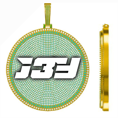CUSTOM LETTER NECKLACE 3D BIG DISC