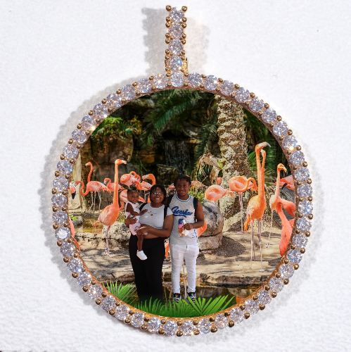LARGE 3D CIRCLE CUSTOM PICTURE PENDANT