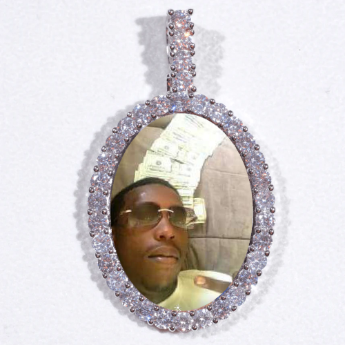 Large 3D Oval Custom Picture Pendant