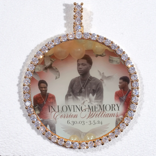 LARGE 3D CIRCLE CUSTOM PICTURE PENDANT